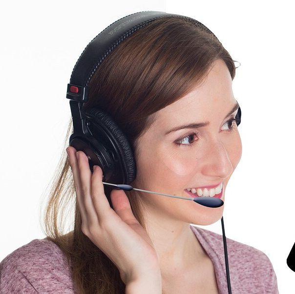 call center, headset, woman